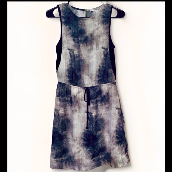 Forever21 Contemporary Black & Cream Tie Dye/Ombre Sleeveless Dress Size Small - Picture 3 of 13